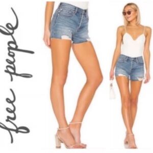 We the Free Sofia Distressed Denim Shorts